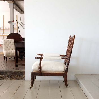 Antique English Bobbin Armchair