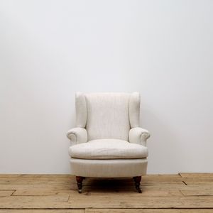 Upholstered English Wingback Armchair
