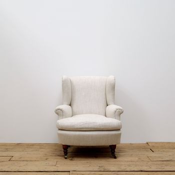 Upholstered English Wingback Armchair