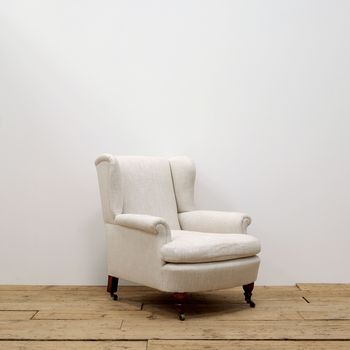Upholstered English Wingback Armchair