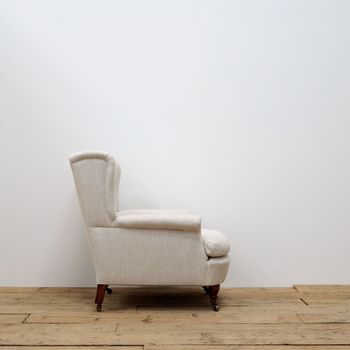 Upholstered English Wingback Armchair
