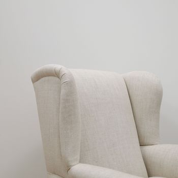 Upholstered English Wingback Armchair