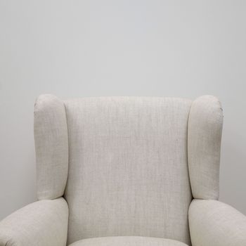 Upholstered English Wingback Armchair