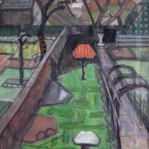 Garden Window Scene - British School