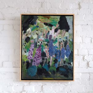 Hollyhocks - Jane E Waters