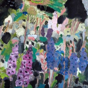 Hollyhocks - Jane E Waters