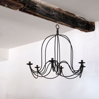 French Iron Candle Chandelier