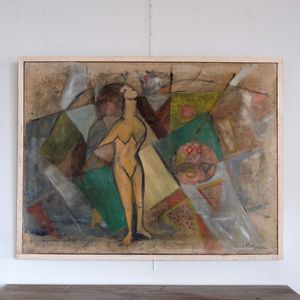 Large Italian Abstract Figurative Composition