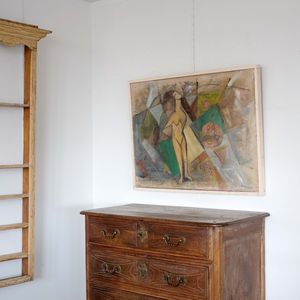 Large Italian Abstract Figurative Composition