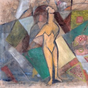 Large Italian Abstract Figurative Composition