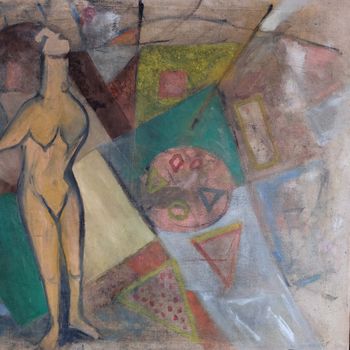 Large Italian Abstract Figurative Composition