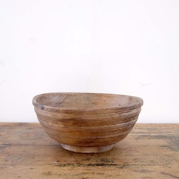 Antique Lathe Turned Dairy Bowl