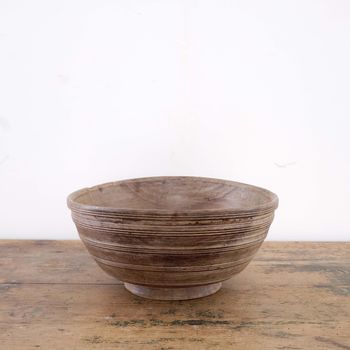 Antique Lathe Turned Dairy Bowl