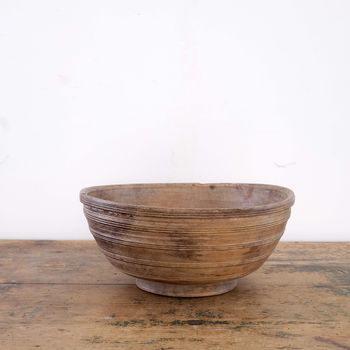 Antique Lathe Turned Dairy Bowl