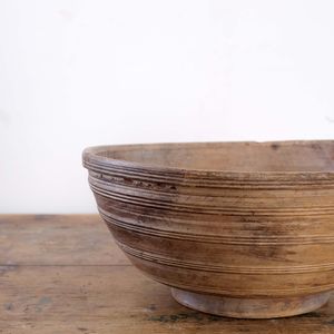 Antique Lathe Turned Dairy Bowl