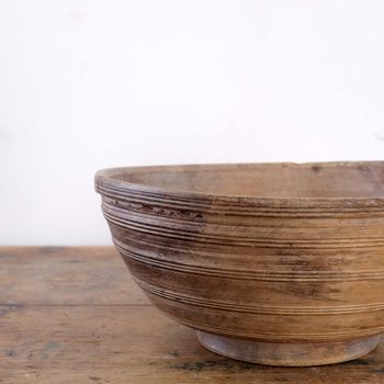 Antique Lathe Turned Dairy Bowl