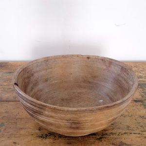 Antique Lathe Turned Dairy Bowl