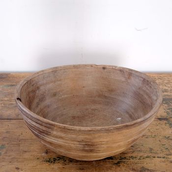 Antique Lathe Turned Dairy Bowl