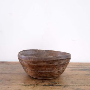 Antique Lathe Turned Dairy Bowl