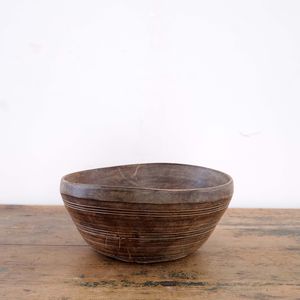 Antique Lathe Turned Dairy Bowl