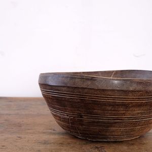 Antique Lathe Turned Dairy Bowl