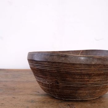Antique Lathe Turned Dairy Bowl