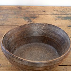Antique Lathe Turned Dairy Bowl
