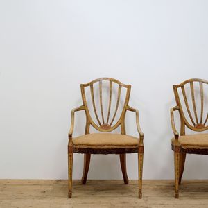 Pair of Sheraton Style Armchairs