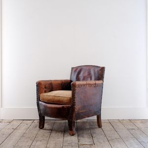 Petite French Leather Armchair