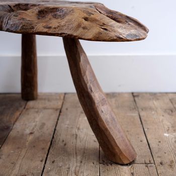 Sculptural Elm Side Table