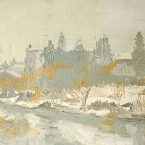 Wintery River Landscape