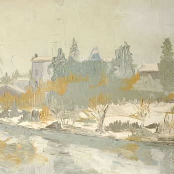 Wintery River Landscape