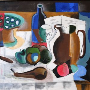 Still Life with Fruit and Jugs - Stella Mertens