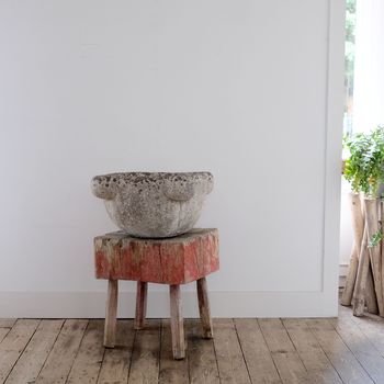 Substantial Stone Mortar Planter