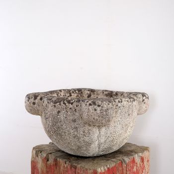 Substantial Stone Mortar Planter