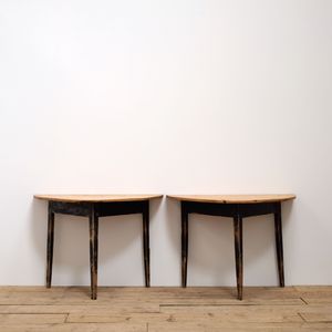 Pair of Swedish Demi-lune Table