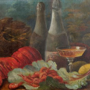 French Still Life Depicting Seafood