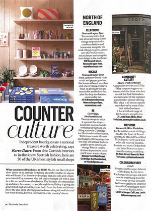 Sunday Times Style - '50 of the UK's best stylish small shops'