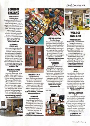 Sunday Times Style - '50 of the UK's best stylish small shops'